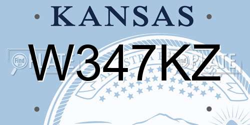 W347KZ Kansas License Plate