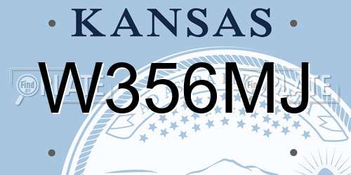 W356MJ Kansas License Plate