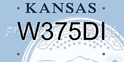 W375DI Kansas License Plate