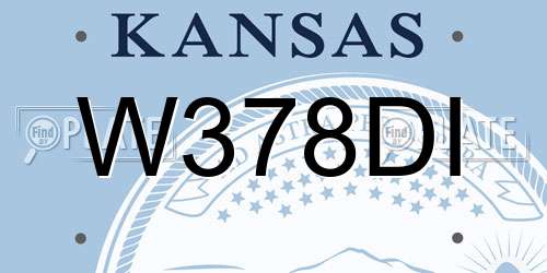W378DI Kansas License Plate