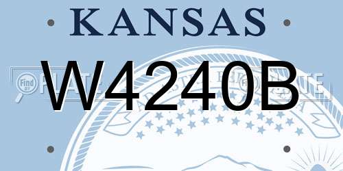 W4240B Kansas License Plate