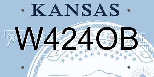 W424OB Kansas License Plate