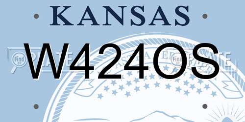 W424OS Kansas License Plate
