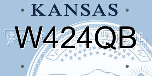 W424QB Kansas License Plate