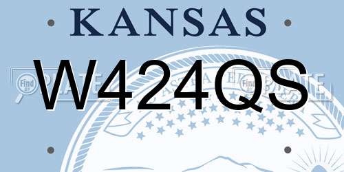 W424QS Kansas License Plate