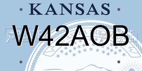 W42AOB Kansas License Plate
