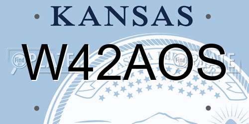 W42AOS Kansas License Plate