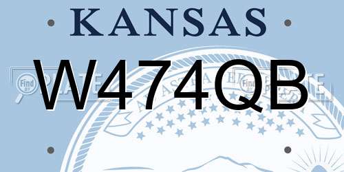 W474QB Kansas License Plate