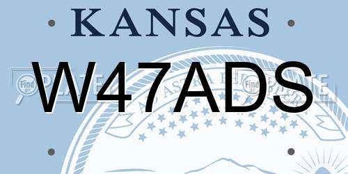W47ADS Kansas License Plate
