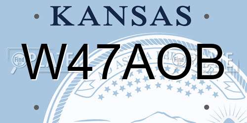 W47AOB Kansas License Plate