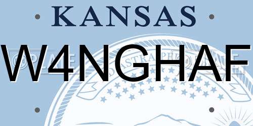 W4NGHAF Kansas License Plate