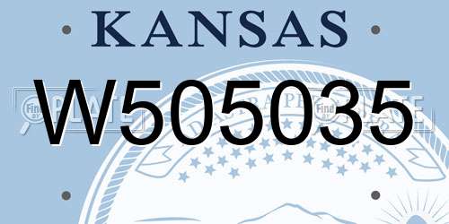 W505035 Kansas License Plate