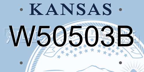 W50503B Kansas License Plate