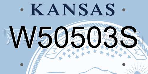W50503S Kansas License Plate