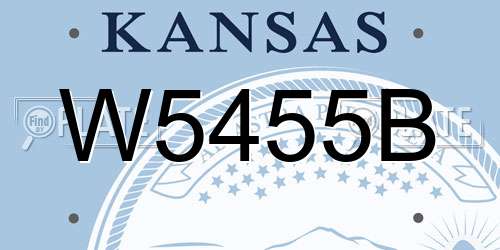 W5455B Kansas License Plate
