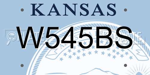 W545BS Kansas License Plate