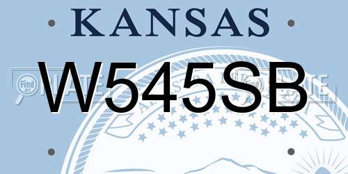 W545SB Kansas License Plate