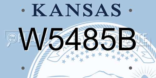W5485B Kansas License Plate