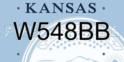 W548BB Kansas License Plate
