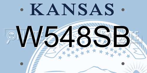 W548SB Kansas License Plate