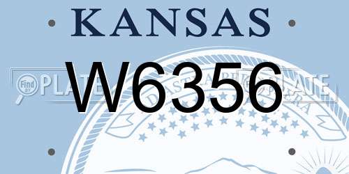 W6356 Kansas License Plate