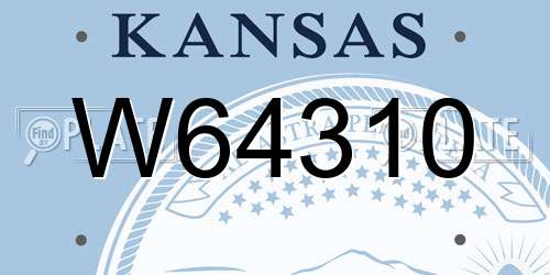 W64310 Kansas License Plate