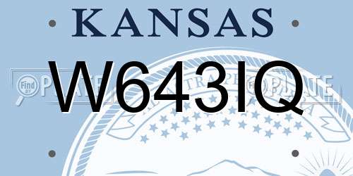 W643IQ Kansas License Plate