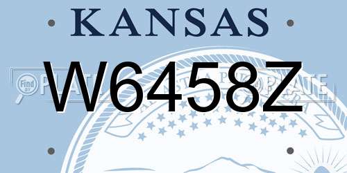 W6458Z Kansas License Plate