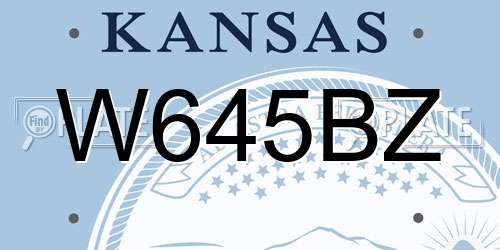 W645BZ Kansas License Plate