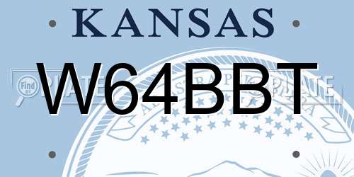 W64BBT Kansas License Plate