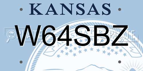 W64SBZ Kansas License Plate