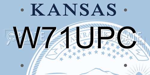W71UPC Kansas License Plate
