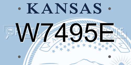 W7495E Kansas License Plate