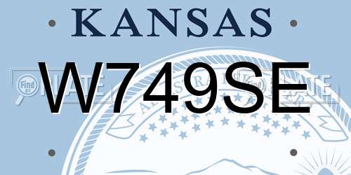 W749SE Kansas License Plate