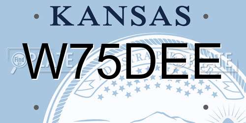 W75DEE Kansas License Plate