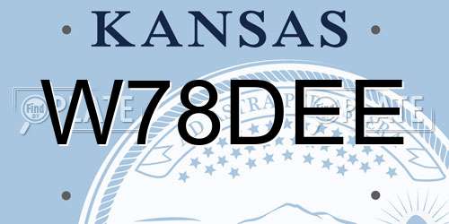 W78DEE Kansas License Plate