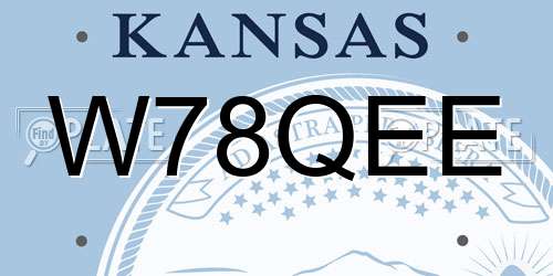 W78QEE Kansas License Plate