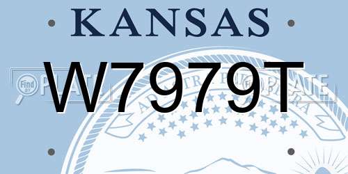 W7979T Kansas License Plate
