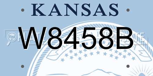 W8458B Kansas License Plate