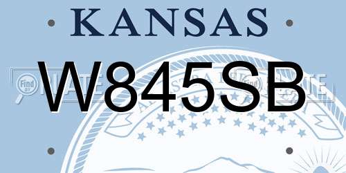 W845SB Kansas License Plate