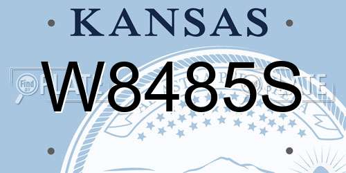 W8485S Kansas License Plate