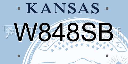 W848SB Kansas License Plate