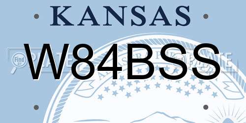 W84BSS Kansas License Plate