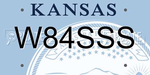 W84SSS Kansas License Plate