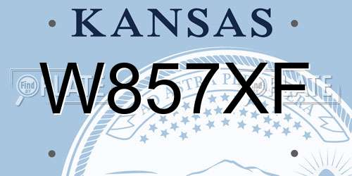 W857XF Kansas License Plate
