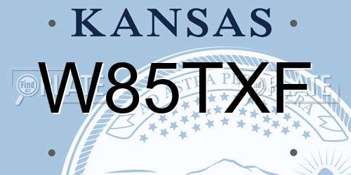 W85TXF Kansas License Plate
