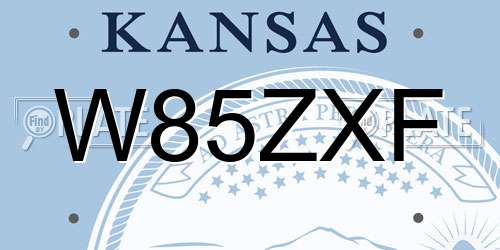 W85ZXF Kansas License Plate