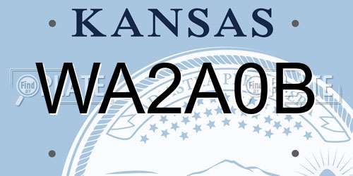 WA2A0B Kansas License Plate