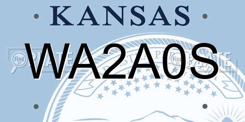 WA2A0S Kansas License Plate