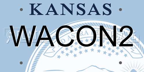 WACON2 Kansas License Plate